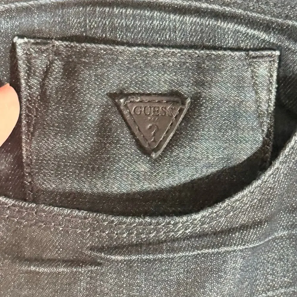 Guess Men's 33x30 Dark Blue Wash Lincoln Slim Straight Fit Cotton Blend Jeans